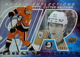 2024-25 Cutter Gauthier Upper Deck Extended Series ROOKIE REFLECTIONS TRIPLE DIMENSIONS GOLD 61/100 RC #RR-27 Anaheim Ducks *JERSEY NUMBER*