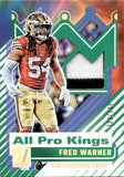 2025 Fred Warner Panini Donruss ALL PRO KINGS JERSEY PATCH 23/100 #APK-FWR San Francisco 49ers
