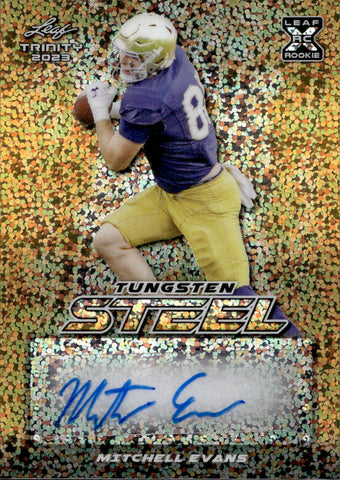 2023 Mitchell Evans Leaf Trinity TUNGSTEN STEEL AUTO GOLD ROOKIE ONE OF ONE 1/1 AUTOGRAPH RC #SA-ME1 Carolina Panthers Notre Dame Fighting Irish