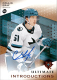 2024-25 Collin Graf Upper Deck Ultimate Collection ULTIMATE INTRODUCTIONS AUTO ROOKIE AUTOGRAPH RC #UI-GR San Jose Sharks 2