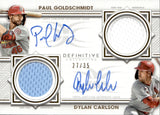 2022 Paul Goldschmidt Dylan Carlson Topps Definitive Collection DUAL AUTOGRAPH RELIC AUTO JERSEY 27/35 #DAR-GC St. Louis Cardinals
