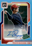 2026 Travis Bazzana Panini Donruss Optic RATED PROSPECT CAROLINA BLUE PRIZM AUTOGRAPH 24/49 AUTO #164 Cleveland Guardians
