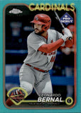 2024 Leonardo Bernal Topps Pro Debut CHROME AQUA REFRACTOR 14/75 #PDC-164 St. Louis Cardinals