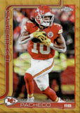 2025 Isiah Pacheco Topps Chrome GOLD WAVE REFRACTOR 28/50 #149 Kansas City Chiefs