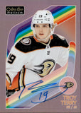 2023-24 Troy Terry OPC Platinum RETRO RED RAINBOW AUTOGRAPH AUTO #R-57 Anaheim Ducks
