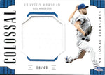 2019 Clayton Kershaw Panini National Treasures COLOSSAL MATERIALS GAME-USED JERSEY 6/49 #CM-CK Los Angeles Dodgers