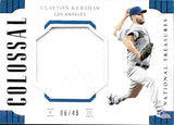 2019 Clayton Kershaw Panini National Treasures COLOSSAL MATERIALS GAME-USED JERSEY 6/49 #CM-CK Los Angeles Dodgers