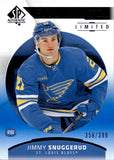 2025-26 Jimmy Snuggerud Upper Deck SP Authentic FUTURE WATCH LIMITED BLUE ROOKIE 358/399 RC #132 St. Louis Blues
