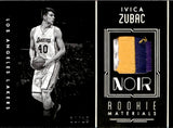 2016-17 Ivica Zubac Panini Noir BLACK & WHITE MATERIALS GAME-WORN JERSEY PATCH 18/25 #15 Los Angeles Dodgers