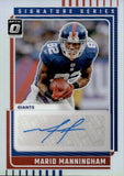 2025 Mario Manningham Panini Donruss Optic SIGNATURE SERIES PRIZM AUTOGRAPH AUTO #SSH-MM New York Giants