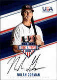 2018 Nolan Gorman Panini USA Baseball Stars & Stripes 18U NATIONAL TEAM SIGNATURES AUTO AUTOGRAPGH #NG St. Louis Cardinals
