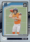 2024 Bo Nix Panini Donruss Optic RATED ROOKIE HOLO PRIZM RC #209 Denver Broncos