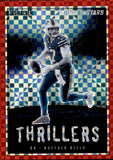 2023 Josh Allen Panini Rookies & Stars THRILLERS RED PLAID PRIZM #TH-4 Buffalo Bills