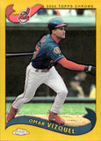 2002 Omar Vizquel Topps Chrome GOLD REFRACTOR #395 Cleveland Indians