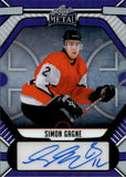 2025 Simon Gagne Leaf Metal PURPLE AUTO 3/7 AUTOGRAPH #BA-SG1 Philadelphia Flyers