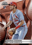 2025 Thomas Saggese Topps Chrome Black ORANGE REFRACTOR ROOKIE 16/25 RC #32 St. Louis Cardinals