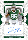 2024 Leonard Taylor III Panini National Treasures ROOKIE AUTOGRAPH 10/25 RC AUTO #104 New York Jets