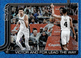 2025-26 Victor Wembanyama De'Aaron Fox Topps NEW DUO EXCELS! BLUE SANDGLITTER FOIL #300 San Antonio Spurs
