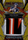 2024 Rome Odunze Panini Obsidian ROOKIE ERUPTION MATERIALS PATCH GOLD 1/10 RC #ERM-ROE Chicago Bears