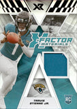 2021 Travis Etienne Jr. Panini Xr X-FACTOR MATERIALS ROOKIE 75/75 RC JERSEY #XFM-TET Jacksonville Jaguars