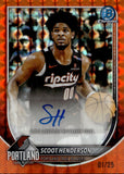 2025-26 Scoot Henderson Bowman Chrome ORANGE GEOMETRIC REFRACTOR AUTO 01/25 AUTOGRAPH #BCA-SH Portland Trail Blazers