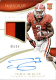 2015 Todd Gurley Panini Immaculate Collection Multi-Sport ROOKIE PATCH AUTO 5/25 RC AUTOGRAPH #307 Georgia Bulldogs
