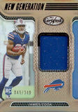 2022 James Cook Panini Certified NEW GENERATION JERSEY MIRROR BRONZE ROOKIE 49/349 RC #NGJ-JC Buffalo Bills