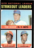 1971 Tom Seaver Bob Gibson Fergie Jenkins Topps 1970 NATIONAL LEAGUE STRIKEOUT LEADERS #72 Mets Cardinals Cubs