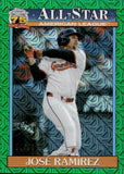 2026 Jose Ramirez Topps SILVER PACK 1991 DESIGN CHROME ALL-STAR GREEN MOJO REFRACTOR 54/99 #T91ASC-18 Cleveland Guardians