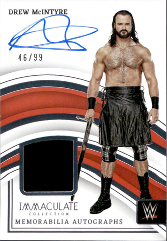2023 Drew McIntyre Panini Immaculate WWE SHIRT AUTO 46/99 AUTOGRAPH RELIC #MA-DMT Monday Night Raw