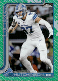 2025 Aidan Hutchinson Topps Chrome GREEN LEATHER REFRACTOR 80/99 #104 Detroit Lions
