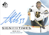 2024-25 Adin Hill Upper Deck SP Authentic SIGN OF THE TIMES AUTOGRAPH AUTO #SOTT-AH Vegas Golden Knights