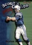 1998 Peyton Manning Bowman SCOUT'S CHOICE ROOKIE RC #SC1 Indianapolis Colts