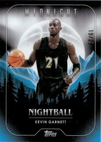 2023-24 Kevin Garnett Topps Midnight NIGHTBALL 19/25 #NB-14 Minnesota Timberwolves HOF