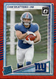 2025 Cam Skattebo Donruss Optic RATED ROOKIE RED WAVE PRIZM RC #302 New York Giants