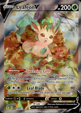2021 Leafeon V UR Pokemon Sword and Shield Evolving Skies HOLO ALTERNATE FULL ART #167/203
