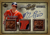 2006 Marcus Giles Upper Deck Artifacts MLB APPAREL GAME-USED PATCH 1/10 #MLB-MG Atlanta Braves