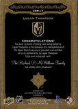 2023-24 Logan Thompson Upper Deck Ultimate Collection SIGNATURE MASTERPIECES AUTOGRAPH AUTO #USM-LT Vegas Golden Knights