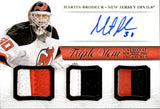 2013-14 Martin Brodeur Panini National Treasures TRIPLE PATCH AUTO AUTOGRAPH RELIC #TM-MB New Jersey Devils HOF