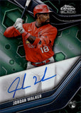 2025 Jordan Walker Topps Chrome Black GREEN REFRACTOR ROOKIE AUTOGRAPH 82/99 RC AUTO #CBA-JWA St. Louis Cardinals