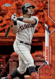 2020 Jose Ramirez Topps Chrome ORANGE WAVE REFRACTOR 3/25 #190 Cleveland Indians