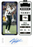 2022 Kyle Hamilton Panini Contenders GREEN ROOKIE TICKET AUTOGRAPH 12/23 AUTO RC #128 Baltimore Ravens