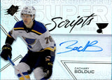 2024-25 Zachary Bolduc Upper Deck SPx SUPER SCRIPTS ROOKIE AUTOGRAPH RC AUTO #SSR-ZB St. Louis Blues