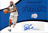2018-19 Quentin Richardson Panini Immaculate BLUE HERALDED SIGNATURES AUTO 04/49 AUTOGRAPH #HS-QRS Los Angeles Clippers