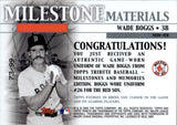 2002 Wade Boggs Topps Tribute MILESTONE MATERIALS GAME-USED JERSEY 73/99 #MM-WB Boston Red Sox