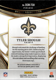 2025 Tyler Shough Panini Select BLUE PRIZM DRAFT SELECTIONS MATERIALS ROOKIE JERSEY RC #DSM-TSH New Orleans Saints