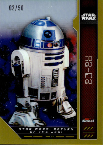 2023 R2-D2 Topps Finest Star Wars GOLD REFRACTOR 02/50 #FN-59 Return of the Jedi