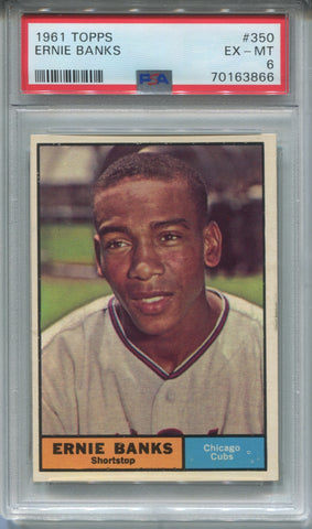 1961 Ernie Banks Topps PSA 6 #350 Chicago Cubs HOF 3866