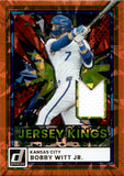 2026 Bobby Witt Jr. Panini Donruss JERSEY KINGS ORANGE ICE #JK-BWJ Kansas City Royals