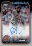 2024 Drew Rom Topps Chrome ROOKIE REFRACTOR AUTOGRAPH 22/499 RC AUTO #RA-DR St. Louis Cardinals